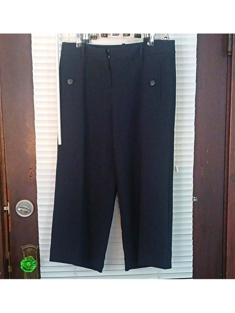 The Limited Women’s Navy Blue Twill Dress Pants Straight Leg Flat Front Pockets